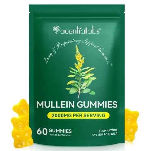 Acentiallabs mullein gummies -mullein lung detox Lung ,mullein extract for Respiratory & Digestive-Mullein Supplement for Mucus releaf
