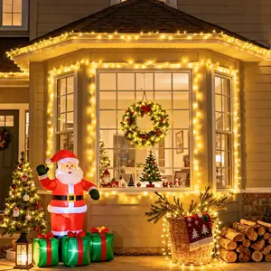 【US-based sellers】32.8ft Connectable Warm White LED Christmas Lights Plug-in Twinkle Fairy String Lights with Clear Wire Waterproof for Indoor Outdoor Bedroom Wedding Xmas Tree Decorations Adjustable Brightness