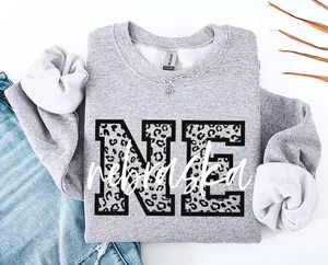 Leopard Print Nebraska Sweatshirt, Vintage Cozy Crewneck, Retro Mascot Fan Pullover