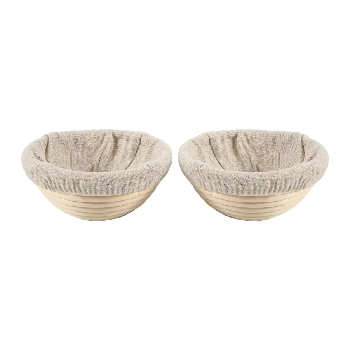 2PCS 13x6cm Round Smooth Rattan Bread Proofing Baskets & Cloth Cover Set, Sourdough Fermentation Bakeware, Household Bread Making Accessories for Friends, Daughter, Wife