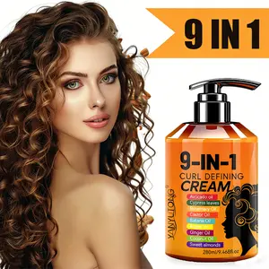 9-in-1 Curl Cream 280ml | Custom-Made for Textured, Curly, & Dreadlock Hair, with Moroccan Oil, Moisturizing & Defining, Shiny Curls, Long-Lasting Hold & Elasticity, Anti-Frizz & Non-Greasy Curly Haircare