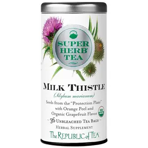 The Republic of Tea Organic Milk Thistle Superherb Tea, Tin of 36 Tea Bags