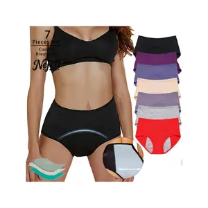 7-Pack Leakproof Cotton Panty Women's Underwear — High Waist, Full Coverage for Period, Postpartum & Daily Wear