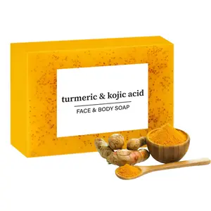 Turmeric Soap Bar For Dark Spot – Brighten Skin with Kojic Acid/Vitamin C for Face & Body–Natural ingredien Glowing Soap for Oily & Dry Care