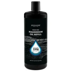 Aromasong Dead Sea Magnesium Oil Refill 32 Oz Extra Strength 23mg per Spray for Muscle Relaxation & Joint Health Body Care Cosmetic