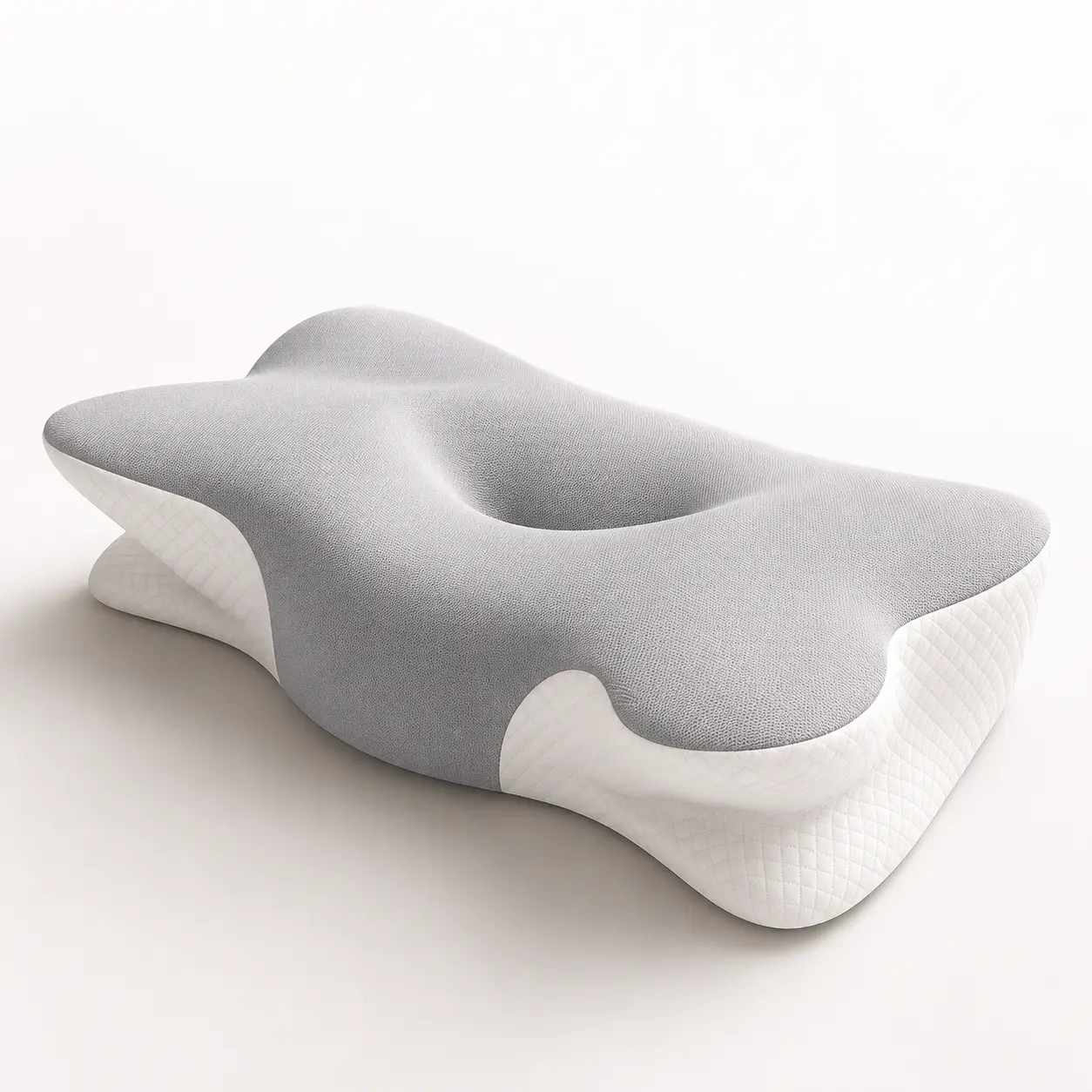 Memory Foam Cervical Pillow for Neck Support, Soft Quilted Puff Grid Design Pillow Ergonomic Slow Rebound Memory Pillow for Deep Sleep & Shoulder Comfort hotel collection standard