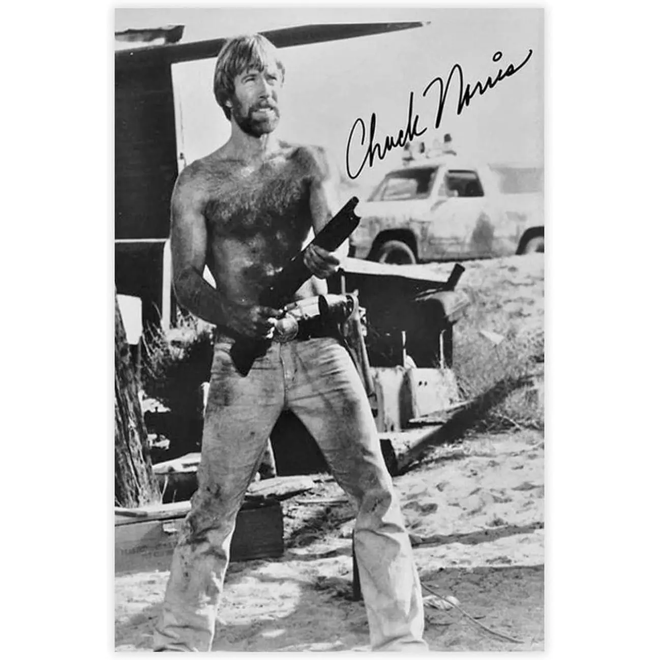 Customizable Multi-Size Chuck Norris Signed Photo Canvas Print, Home Decor Wall Art, Living Room-Bedroom Decoration Gift