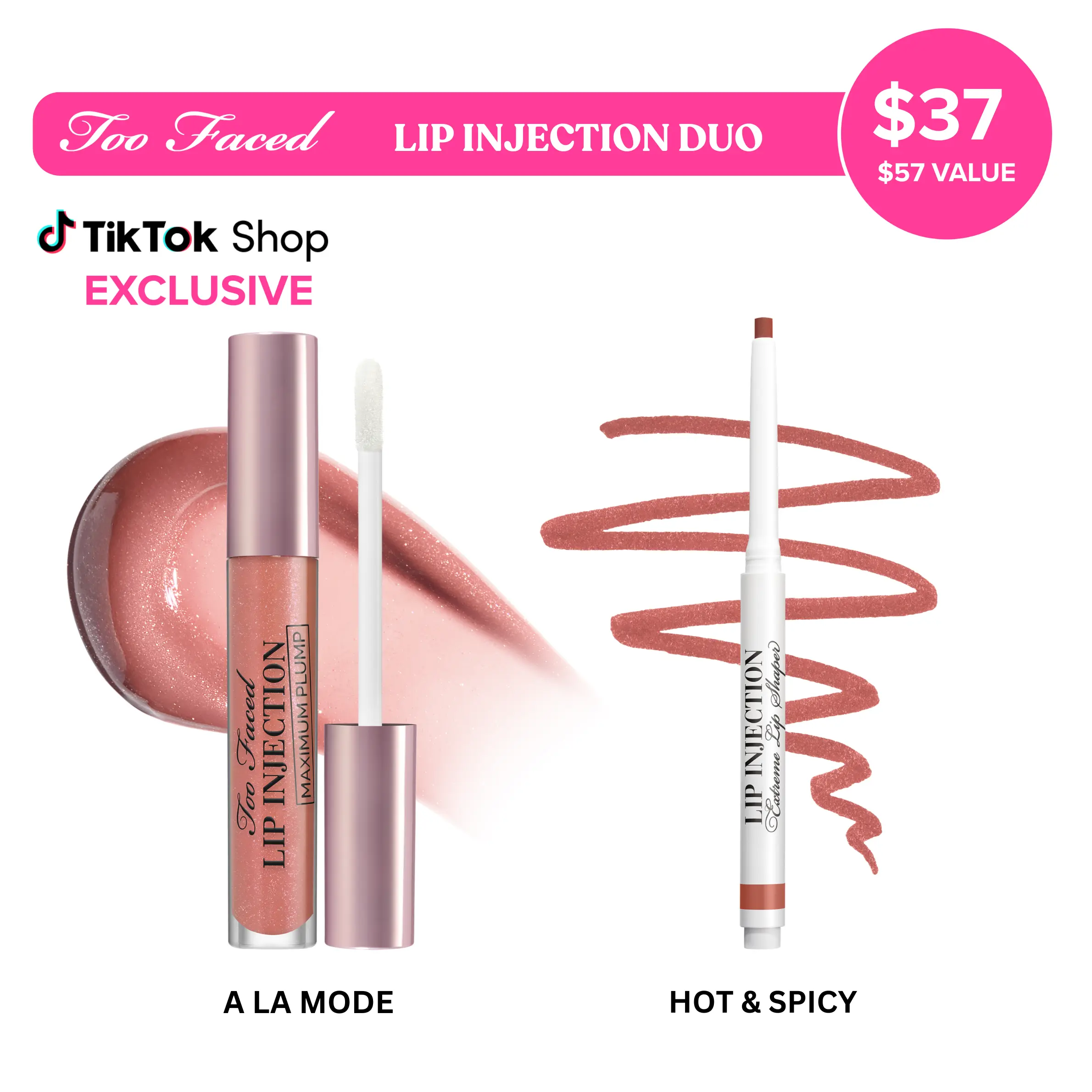 Too Faced Lip Injection Duo - Lip Injection Maximum Plump Hydrating Lip Plumper Gloss + Lip Injection Extreme Lip Shaper Too Faced Lip Injection Duo - Lip Injection Maximum Plump Hydrating Lip Plumper Gloss + Lip Injection Extreme Lip Shaper