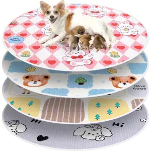 4 Pack Whelping Pads for Dogs, Round Whelping Pads Washable and  , Pet Pee Pads Puppy  Pad Whelping Floor Pad Whelping Supplies for Dogs (48'', Round)