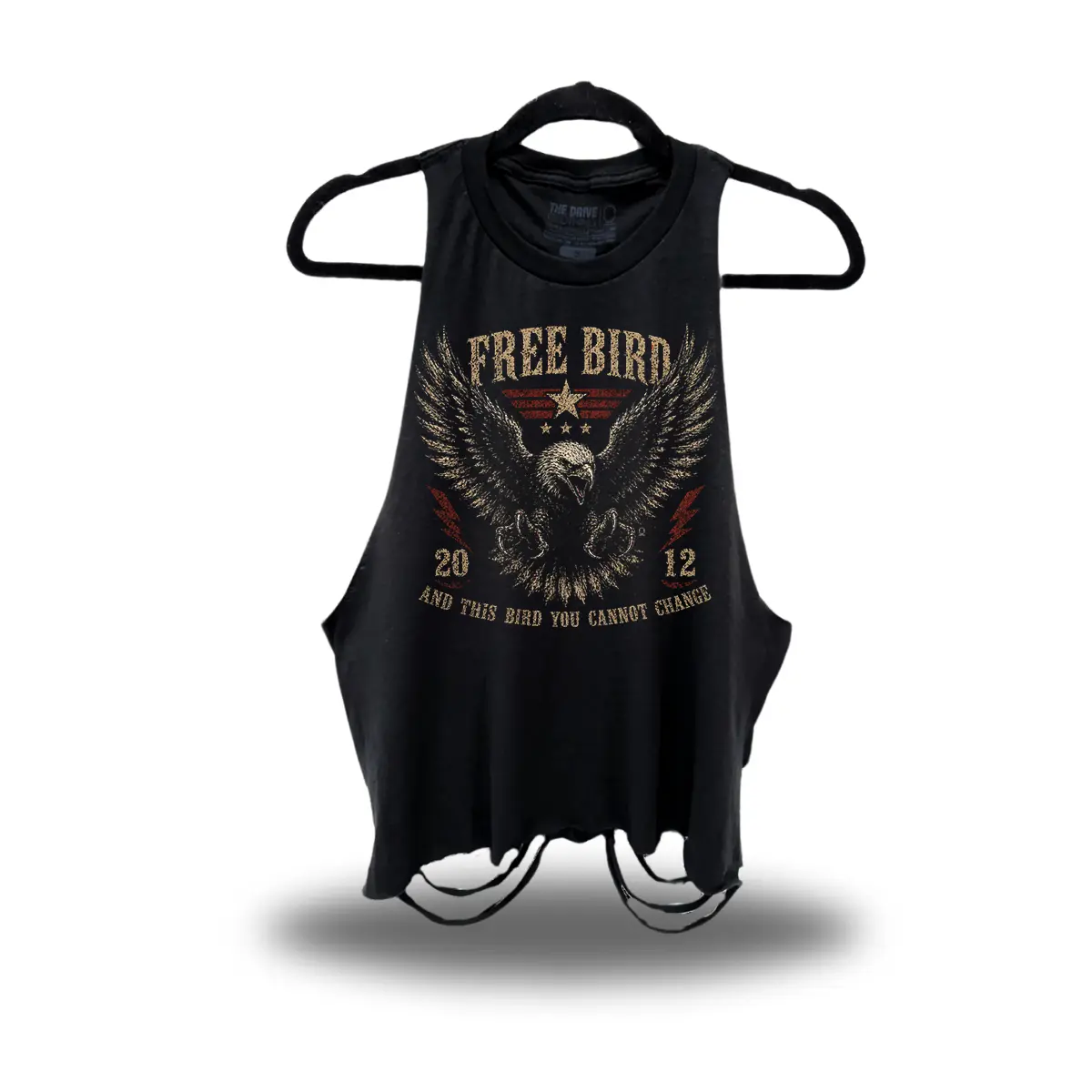 FREE BIRD ROAD RASH CROP TANK TOP