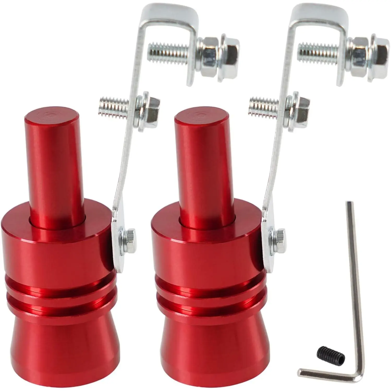 YESHMA Universal Red Universal Turbo Sound Whistle Muffler Pipe Sounder Simulator Tailpipe Noise Sound Enhancer Compatible with Motorcycle, Truck, Cars, Dirt Bike and Scooter(XL 2 Pack)