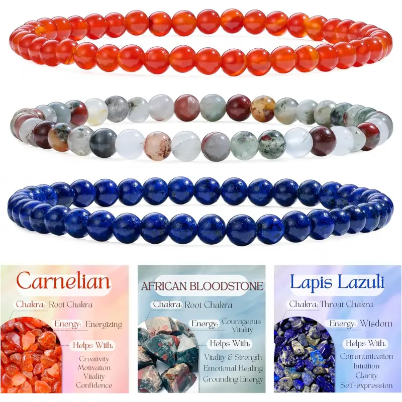 3-Piece 4mm Beaded Bracelets for Women Handmade Natural Crystal Stretch Elastic Jewelry Yoga Meditation Protection Gifts 3-Piece 4mm Beaded Bracelets for Women Handmade Natural Crystal Stretch Elastic Jewelry Yoga Meditation Protection Gifts