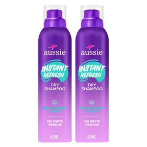 Aussie Instant Refresh Dry Shampoo, Original Clean, Talc-Free, Butane-Free, for Straight, Wavy and Curly Hair, 4.9oz (2 pack)