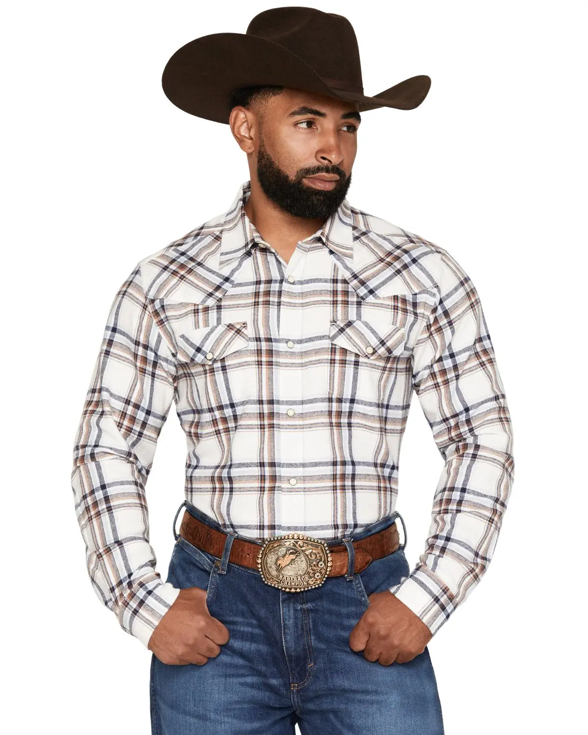 Gibson Trading Co Men's Men'S Tucker Plaid Print Long Sleeve Snap Flannel - Gmfa26fl4-Wht