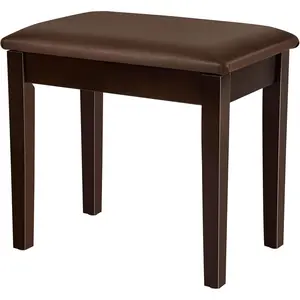 Piano Bench with Cushion,Solid  Keyboard Bench Piano Chair Piano Seat,Brown Piano Stool,13.21 x 21 x 18.2 Inches