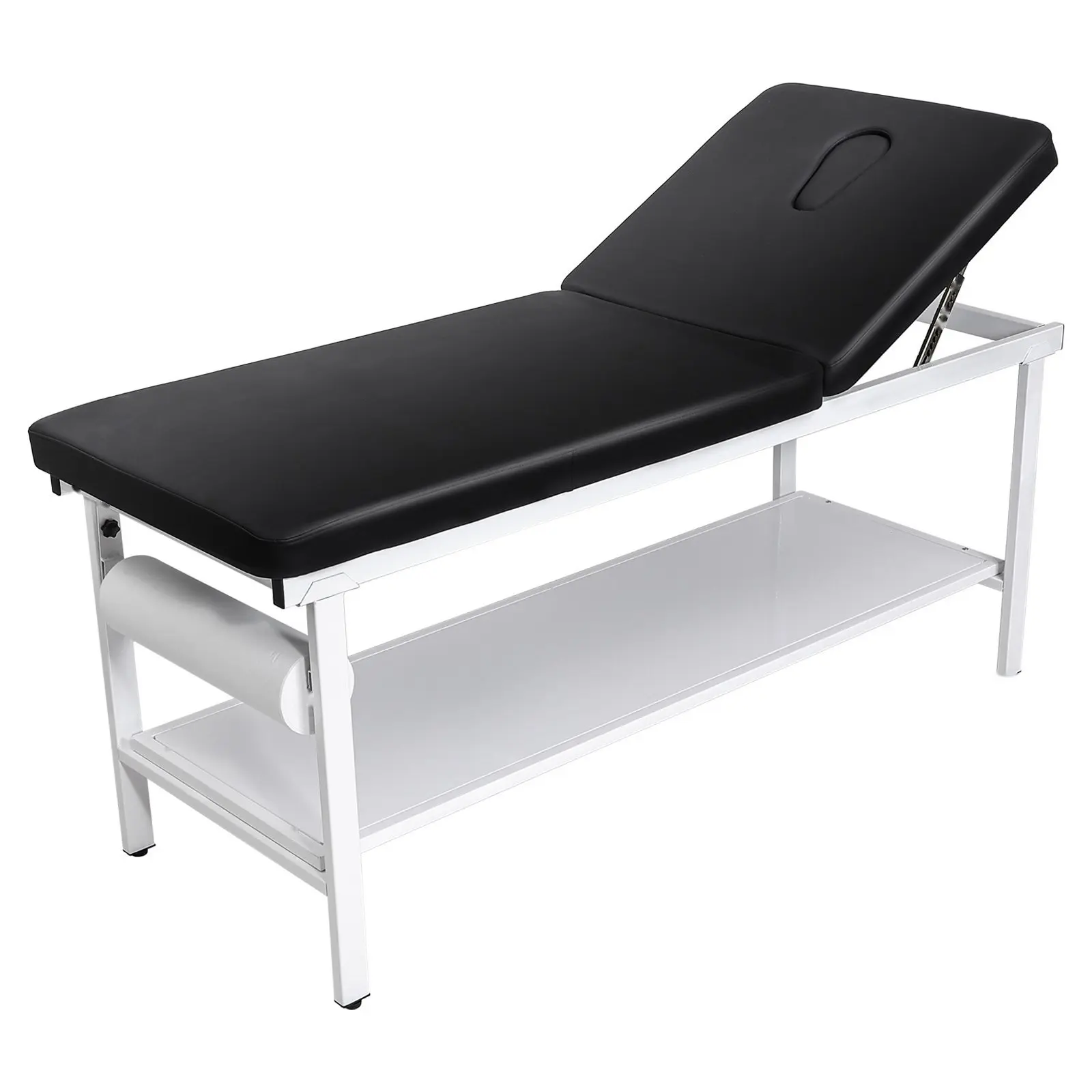 Medical Exam Table, 500 LBS Capacity, Adjustable Backrest 0°–40°, Physical Therapy Examination Table with Storage Shelf and Paper Roll Dispenser, Heavy-Duty Medical Clinic Equipment for Hospital Rehab Center
