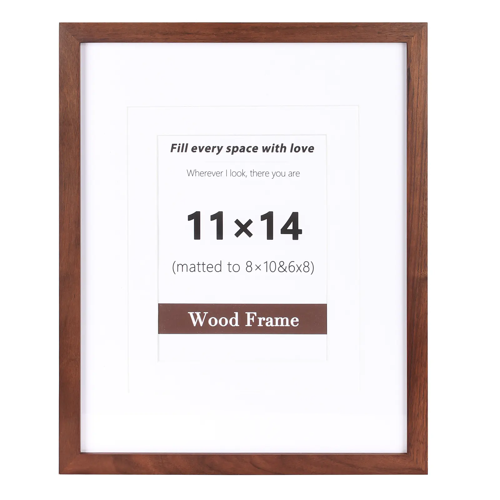 SZKYSJGS Picture Frames, Natural Walnut Wood Photo Frame with HD Tempered Glass Wooden Framed