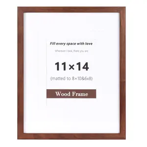 SZKYSJGS Picture Frames, Natural Walnut Wood Photo Frame with HD Tempered Glass Wooden Framed