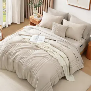 Cozy Bedding Quilt Set - 5-7 Pieces ThicQuilt with Straight Single-Stitch for Warmth and Comfort Ideal for Cozy Bedroom Decor