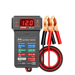 12V Car Battery Tester, BT-172 Digital Battery Voltage Meter with LED Status Lights, Charging System Analyzer, Reverse Polarity Guard, Alligator Clips for Automotive Battery Testing  for CarTruck Motorcycle Electrical Tools outdoorfun