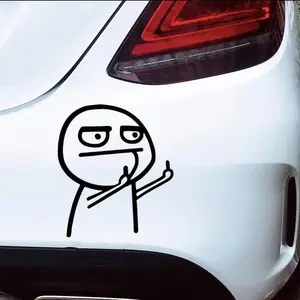 1pc Car Sticker Taunt Despise JDM Funny Middle Finger Personality Cartoon Creativity Body Sticker Firm Car Sticker Humorous Universal Car Sticker