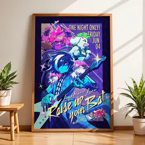 Deltarune Raise Up Your Bat Poster Unframed -  Kris Ralsei Susie Holographic Print - Deltarune Gaming Gifts | Video Game Poster