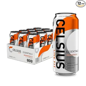 CELSIUS ESSENTIALS, Sparkling Orangesicle, Performance Energy Drink 16 Fl Oz (Pack of 12) Beverage Sport