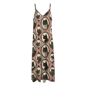 Patterned Print Spaghetti Strap Dress, Casual Sleeveless Slip Dress, Women'S Clothing (062/8.27)