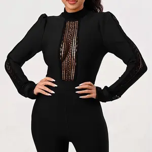 More Than Enough Lace Bandage Romper - Womenswear Jumpsuits with Elegant Lace Detailing and Comfortable Fit