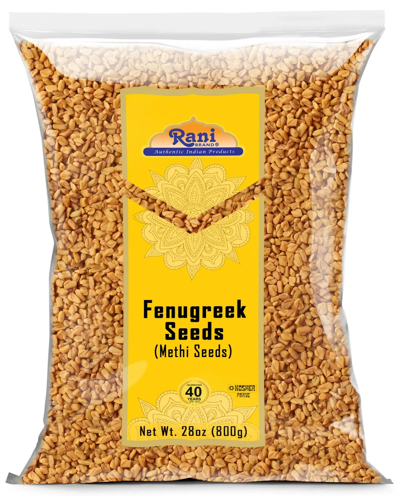 Rani Fenugreek (Methi) Seeds Whole 28oz (800g) Trigonella foenum graecum ~ All Natural | Vegan | Gluten Friendly | Non-GMO | Kosher | Indian Origin