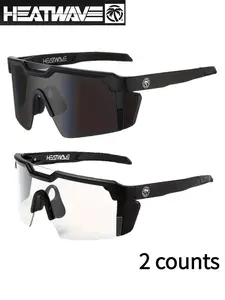 Heatwave Style Large Frame Cycling Sunglasses, Polarized Uv400 Sports Goggles, Lightweight Windproof Outdoor Eyewear for MTB Road Bike Running