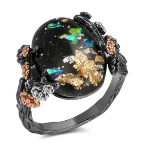 Henrietta Simulated Opal Engagement Ring for Women Promise Ginger Lyne Collection