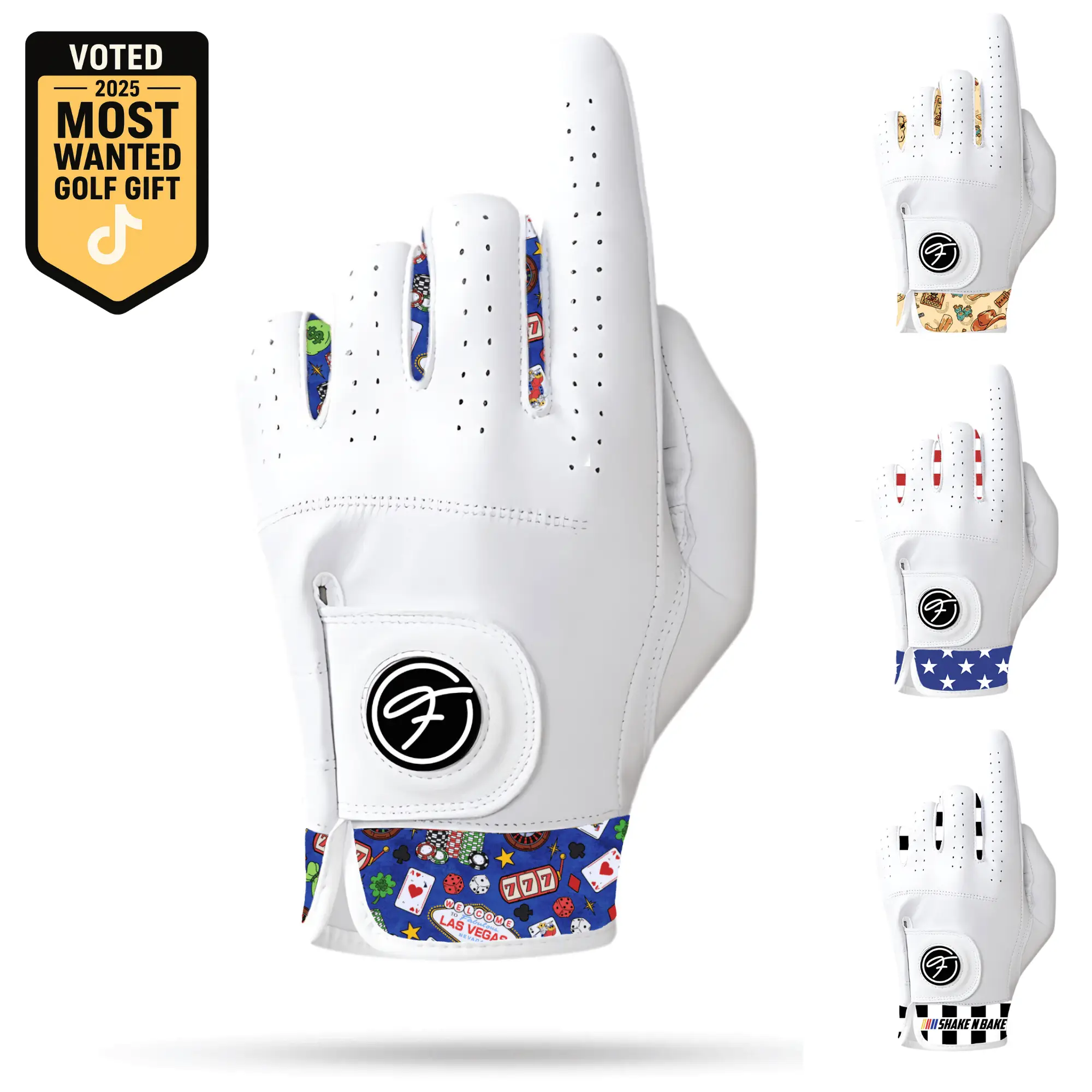 Fore Show Premium Golf Glove – 100% AAA Cabretta Leather Golf Gloves for Men & Women - Left & Right Handed Golfers - Cool Golfer Accessory Gift