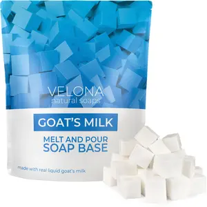 velona 2 LB - Goats Milk Soap Base Pre-Cut Cubes | SLS/SLES Free | Glycerin Melt and Pour | Natural Bars for The Best Result for Soap-Making