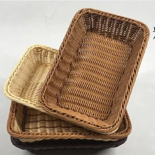 Hand-Woven Imitation Rattan Plastic Bakeware Bread Basket - Non-Toxic, Durable, Precise Shapes, 1 Baking Insert, Imitation Weave Look Kitchen Utensil for Pastry Enthusiasts