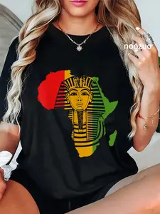 100% Cotton African Gift for Men Egyptian Pharaoh King Tut Dashiki T-Shirt