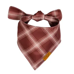 Remy Roo Spice Plaid Dog Bandanas | Premium Durable Adjustable Polyester Fabric | Patented Shape Boy Dog Bandanas | Christmas Gift