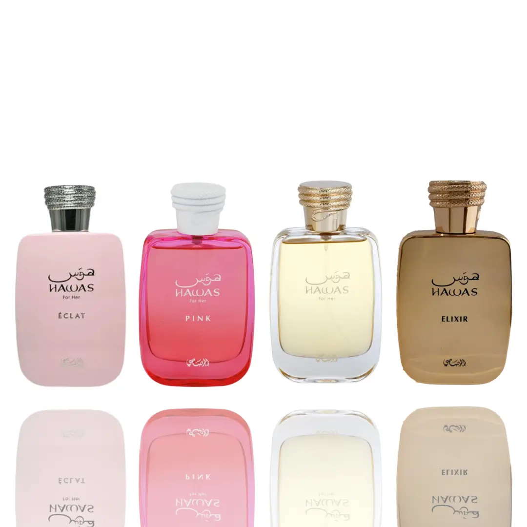 Rasasi Women's 4-Piece Supreme Fragrance Bundle - 3.4 fl oz EDP Spray with Eclat, Pink, Elixir Variants, Citrus Fruity Vanilla & Floral Fragrances, Great Scent