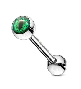 Green Cat's Eye Barbell