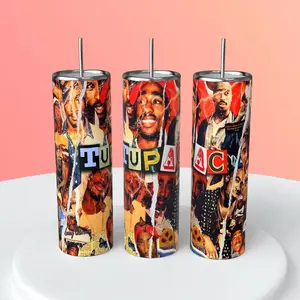 Tupac collage 20oz tumbler wrap, 2pac, hip hop, rap, 90s tumbler