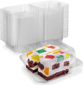 Food Grade Clear Pastry Box, Thick PET Disposable Bakery Container, Odorless High Transparency Cake Box for Cookies Muffins – For Café Dessert Shop Home Baker Restaurant Use