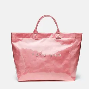 Summer Trendy Large Capacity DuPont Paper Tote Bag for Women, Transparent Waterproof Commuter Handbag, Lightweight Mommy Bag for Work & Travel stylish