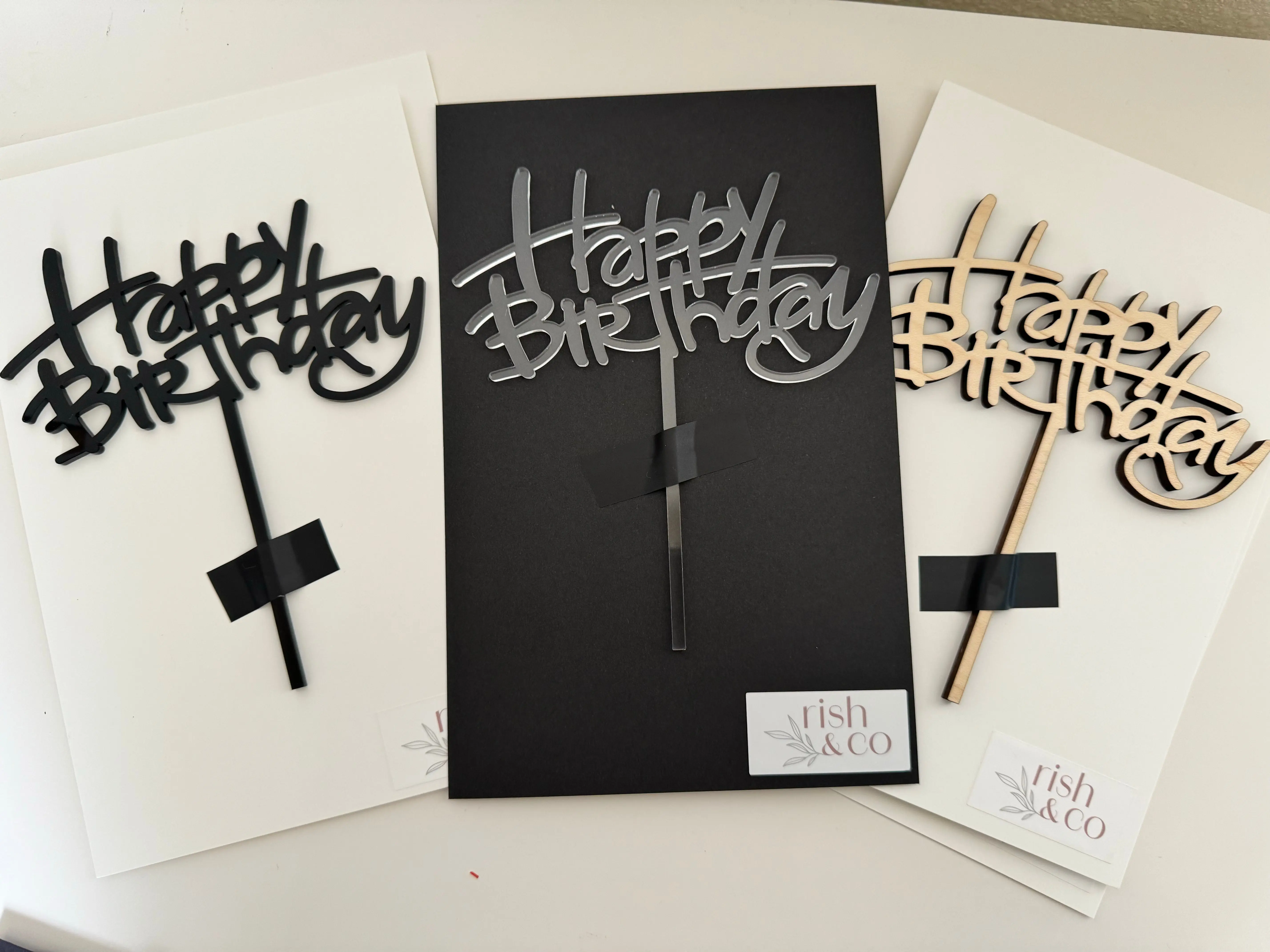 Urban Style “Happy Birthday” Cake Toppers - Ready to Ship