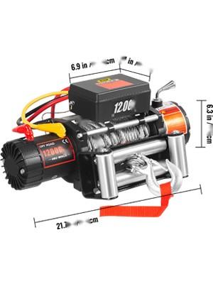 Heavy Duty Truck Winch 12000lbs Electric Winch With 85ft / 26m Steel Cable, 12V Power Winch For Jeep, UTV, ATV And Truck, Wireless Remote Control, High Torque Motor, Durable All Metal Gearbox And Marine Grade Construction