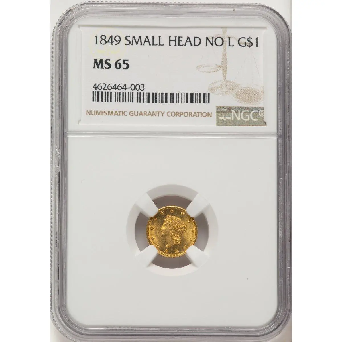 Gold Dollars (1849 G$1 NO L)