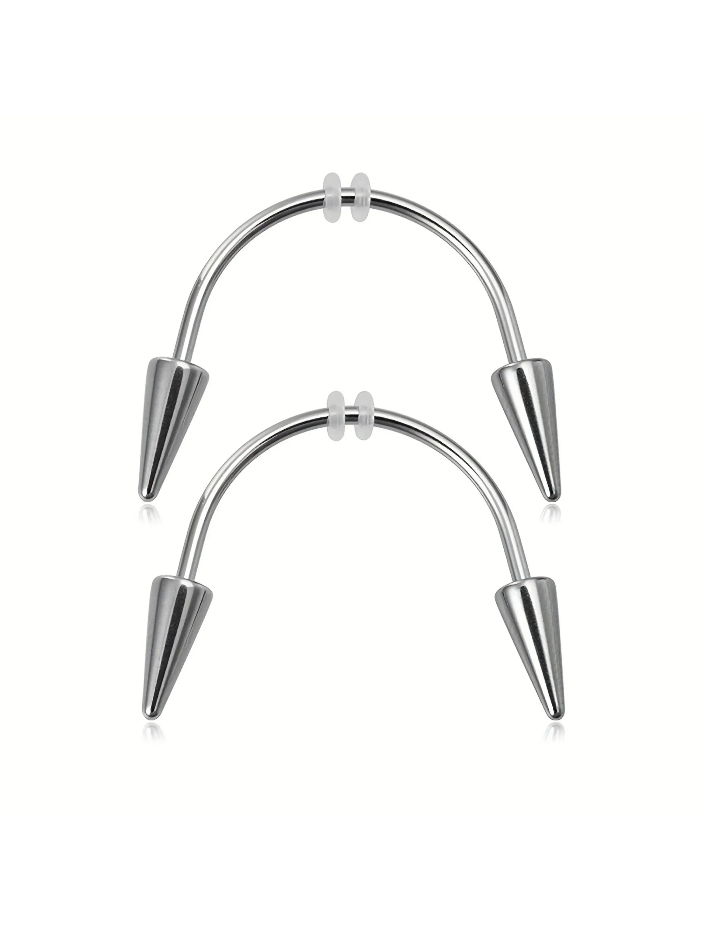 2pcs Gothic Punk Vampire Fangs & Spike Teeth Piercing Jewelry Labret Studs - /Uncoated Mouth Piercings for Lip, Nail, Fangs - Year-Round Wear for Parties & Everyday ( &) - Maintenance Body Piercing, No Plating