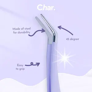 Char. 45 Degree Soft Touch Tweezer for Halo Feathered Collection - Durable Steel Precision Tool for Press-On Lashes