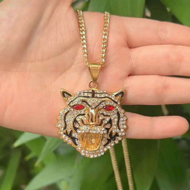 Stainless Steel Jaguar Pendant Necklace