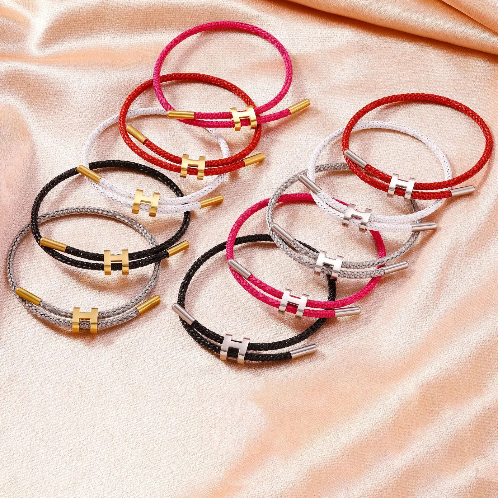 Lucky Red String Bracelet, Multicolor Hand Braided Wrist Cord, Fade-Resistant Unisex Plain Rope Jewelry  >