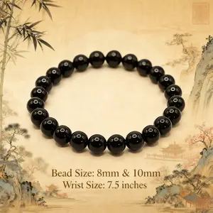 High-Vibration Black Onyx Bracelet – Psychic Protection & Grounding Power-8mm